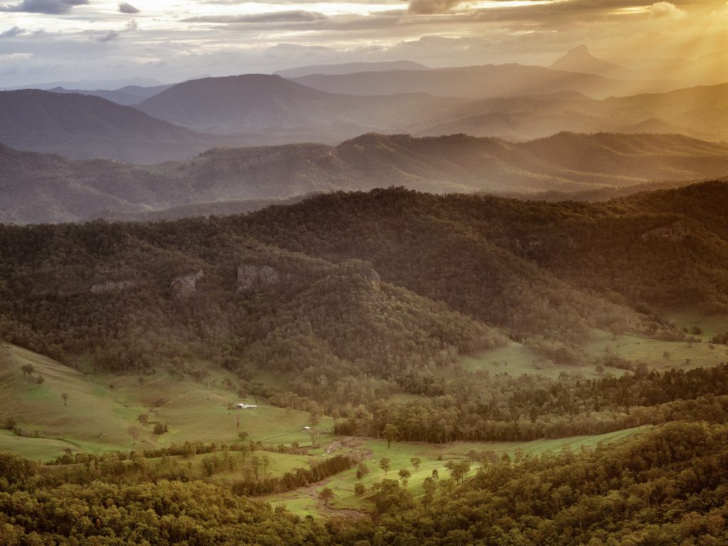 Sunset Over The Valley O'reilly's Rainforest Retreat, Queensland, Australia